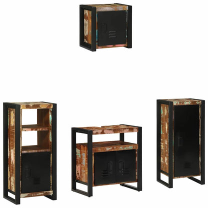 Bathroom Furniture Set with Drawer 4 pcs Solid Reclaim Wood