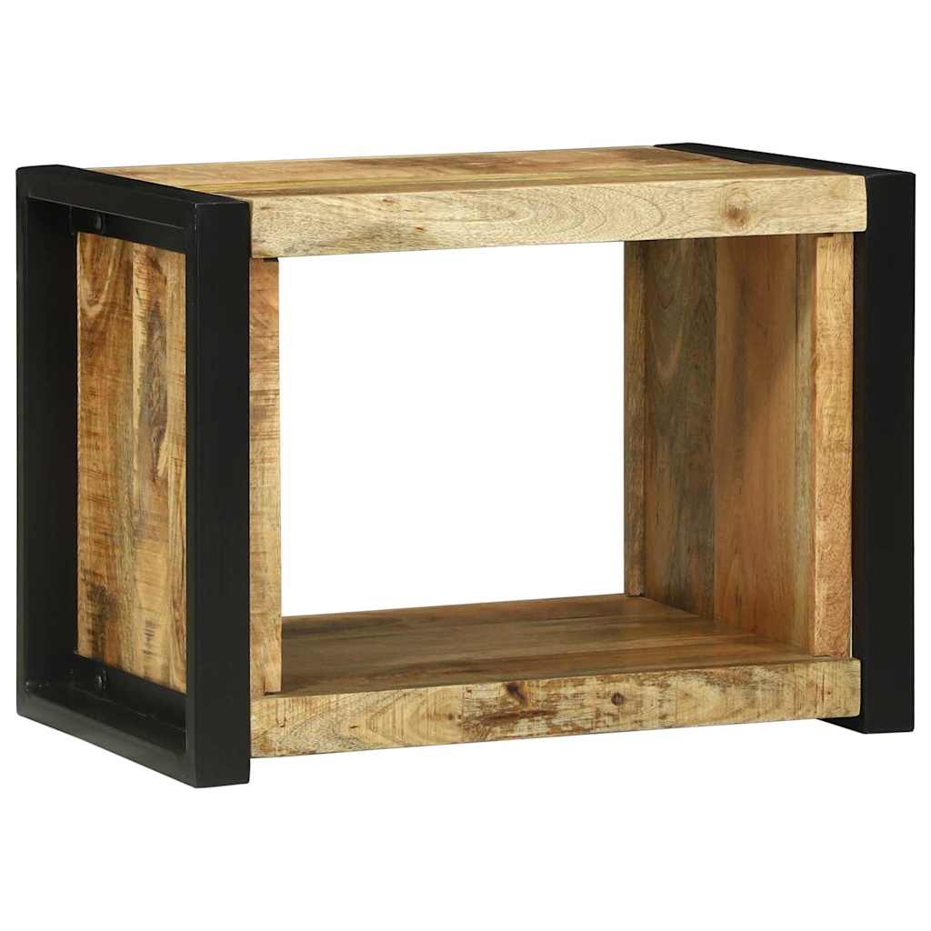 Bathroom Furniture Set 4 pcs Brown and Black Solid Mango Wood