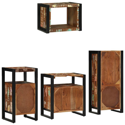 Bathroom Furniture Set with Drawer 4 pcs Solid Reclaim Wood