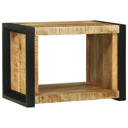 Bathroom Furniture Set 4 pcs Brown and Black Solid Mango Wood