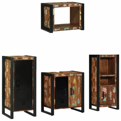 Bathroom Furniture Set with Drawer 4 pcs Solid Reclaim Wood
