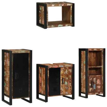 Bathroom Furniture Set with Drawer 4 pcs Solid Reclaim Wood