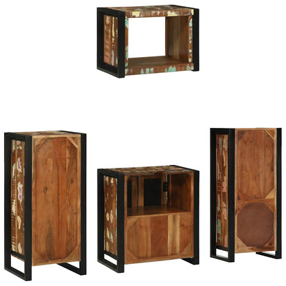 Bathroom Furniture Set with Drawer 4 pcs Solid Reclaim Wood