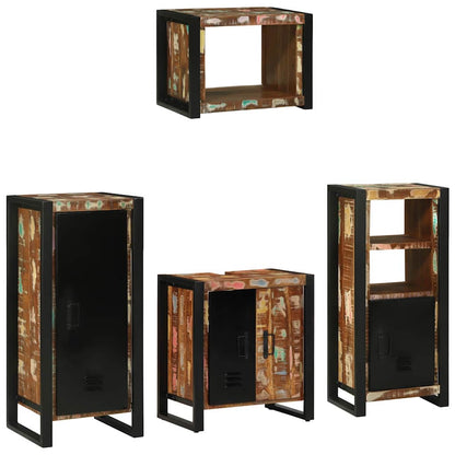 Bathroom Furniture Set with Drawer 4 pcs Solid Reclaim Wood
