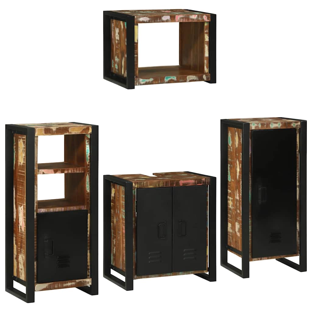 Bathroom Furniture Set 4 pcs Multicolour Solid Reclaimed Wood