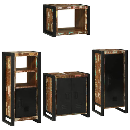 Bathroom Furniture Set 4 pcs Multicolour Solid Reclaimed Wood