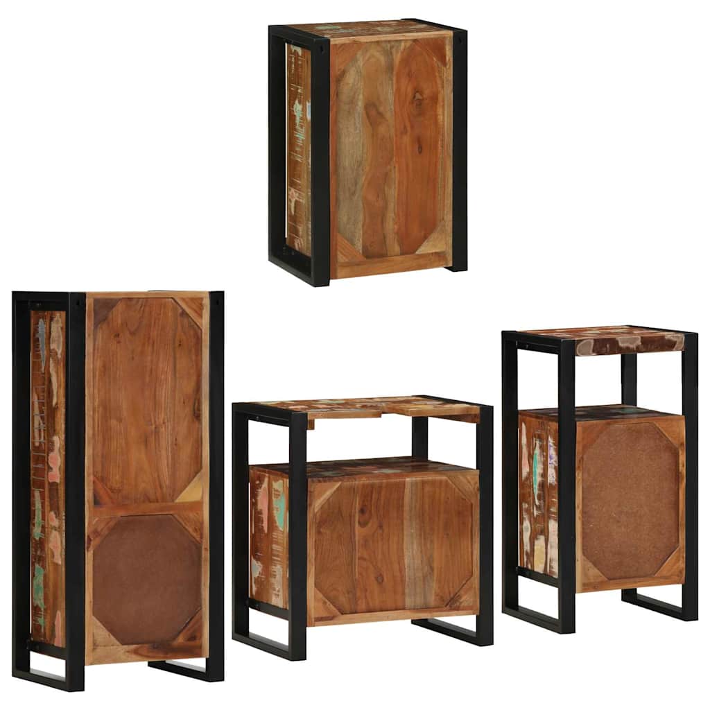 Bathroom Furniture Set 4 pcs Multicolour Solid Reclaimed Wood