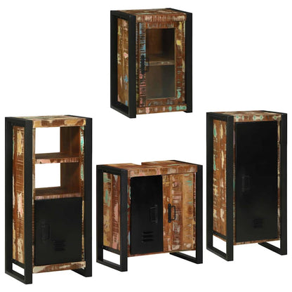 Bathroom Furniture Set 4 pcs Multicolour Solid Reclaimed Wood