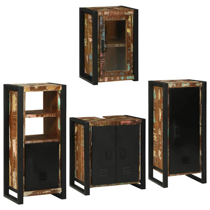 Bathroom Furniture Set 4 pcs Multicolour Solid Reclaimed Wood