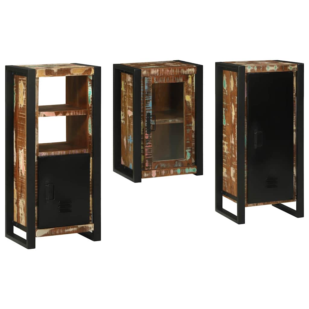 Bathroom Furniture Set 3 pcs Multicolour Solid Reclaimed Wood
