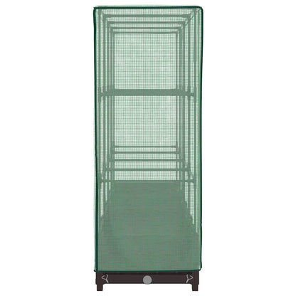 Raised Bed with Greenhouse Cover Rattan Look 160x40x123 cm