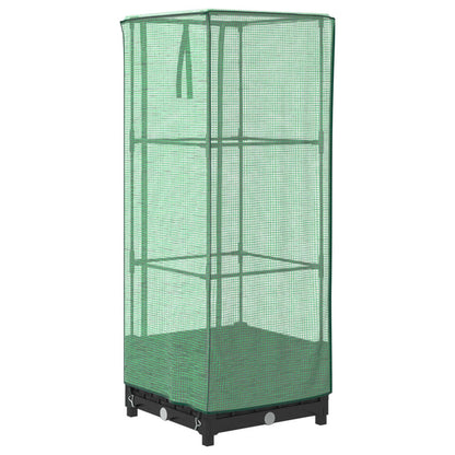 Raised Bed with Greenhouse Cover Rattan Look 40x40x123 cm