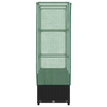 Raised Bed with Greenhouse Cover Rattan Look 80x40x138 cm