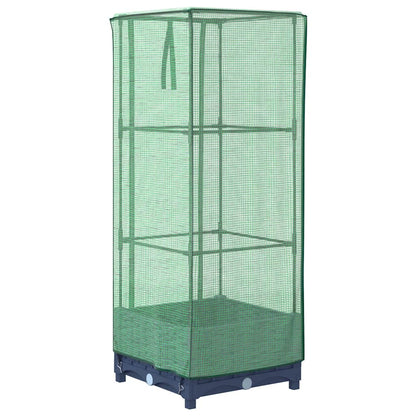 Raised Bed with Greenhouse Cover Rattan Look 40x40x123 cm