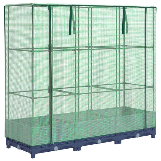 Raised Bed with Greenhouse Cover Rattan Look 120x40x123 cm