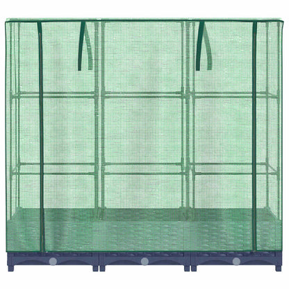Raised Bed with Greenhouse Cover Rattan Look 120x40x123 cm