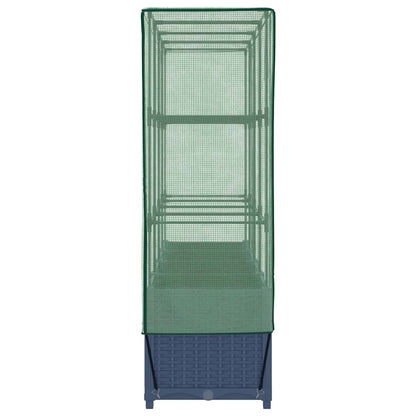 Raised Bed with Greenhouse Cover Rattan Look 160x40x138 cm