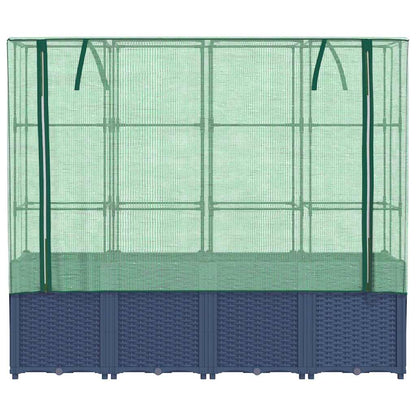 Raised Bed with Greenhouse Cover Rattan Look 160x40x153 cm