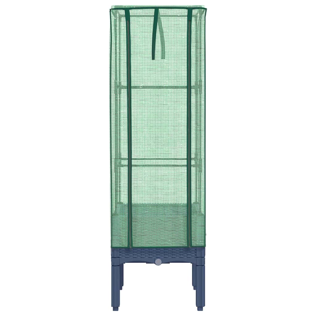 Raised Bed with Greenhouse Cover Rattan Look 40x40x140 cm
