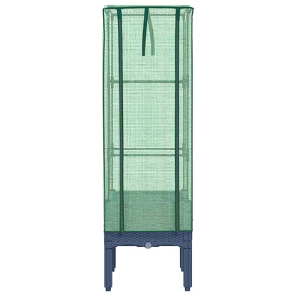 Raised Bed with Greenhouse Cover Rattan Look 40x40x140 cm
