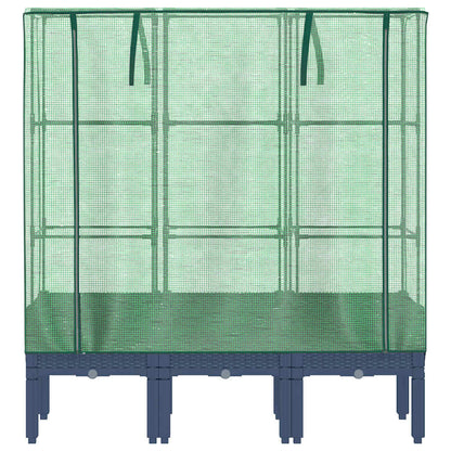 Raised Bed with Greenhouse Cover Rattan Look 120x40x140 cm