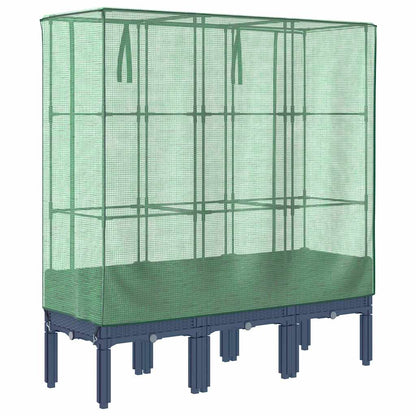 Raised Bed with Greenhouse Cover Rattan Look 120x40x140 cm