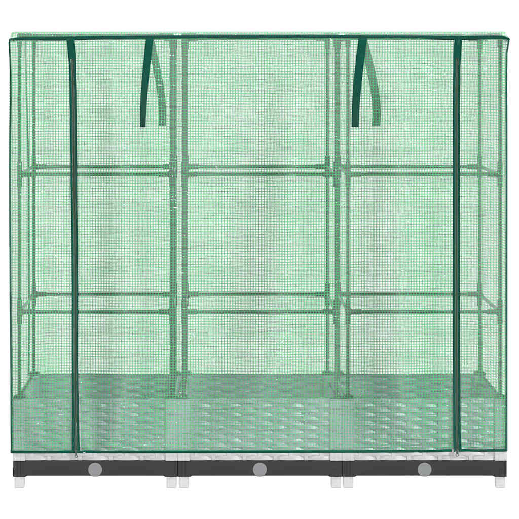Raised Bed with Greenhouse Cover Rattan Look 120x40x123 cm