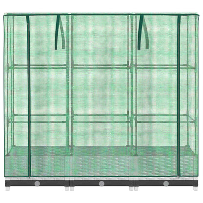 Raised Bed with Greenhouse Cover Rattan Look 120x40x123 cm