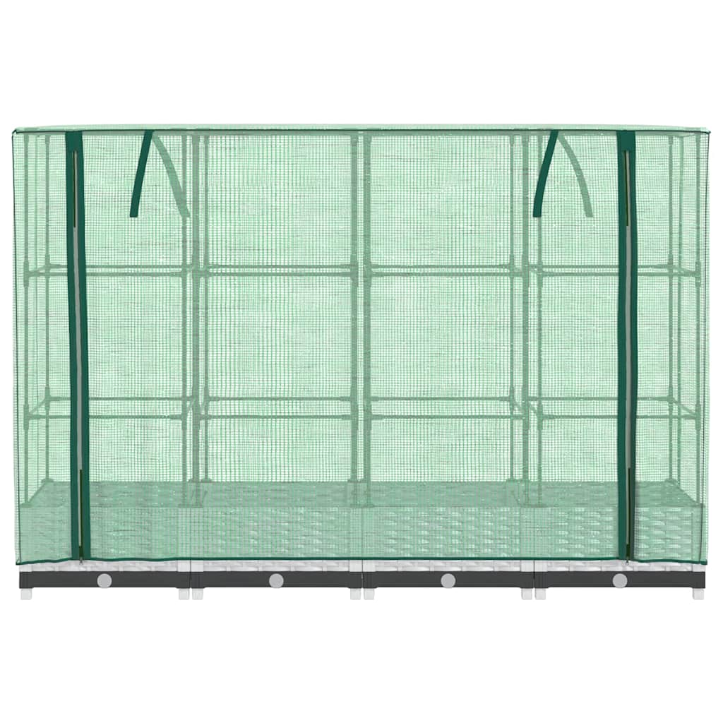 Raised Bed with Greenhouse Cover Rattan Look 160x40x123 cm