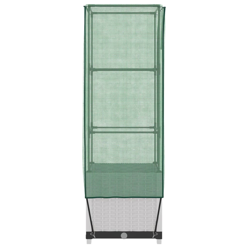 Raised Bed with Greenhouse Cover Rattan Look 40x40x139 cm