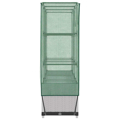 Raised Bed with Greenhouse Cover Rattan Look 120x40x138 cm