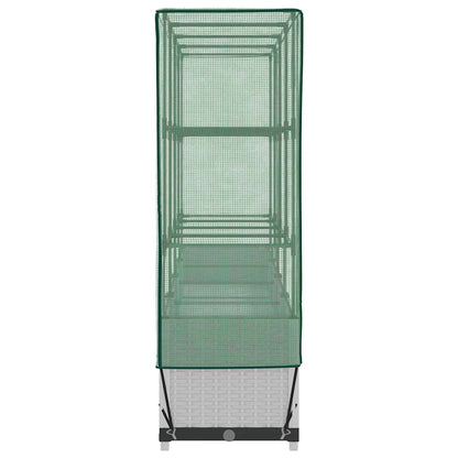 Raised Bed with Greenhouse Cover Rattan Look 160x40x138 cm