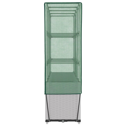 Raised Bed with Greenhouse Cover Rattan Look 160x40x153 cm