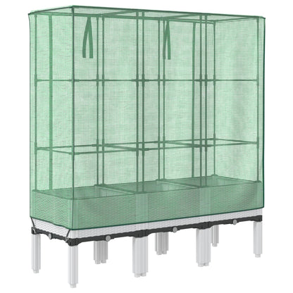 Raised Bed with Greenhouse Cover Rattan Look 120x40x140 cm