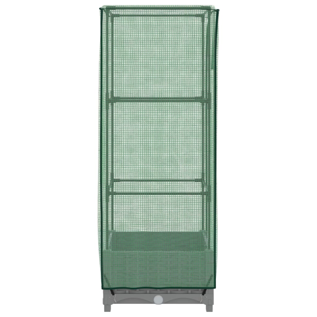 Raised Bed with Greenhouse Cover Rattan Look 40x40x123 cm