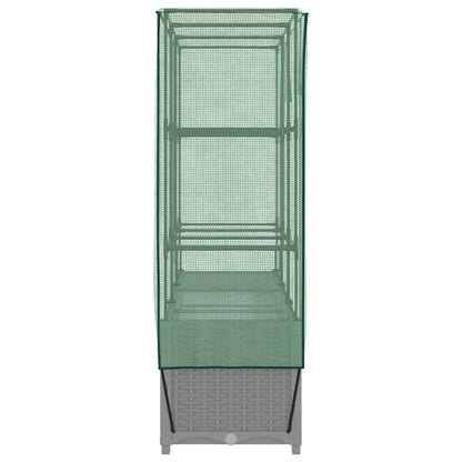 Raised Bed with Greenhouse Cover Rattan Look 120x40x138 cm