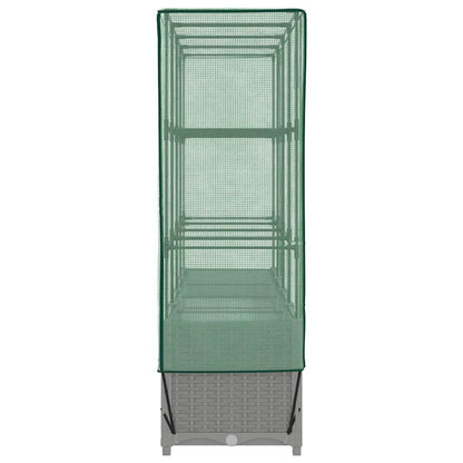 Raised Bed with Greenhouse Cover Rattan Look 160x40x138 cm