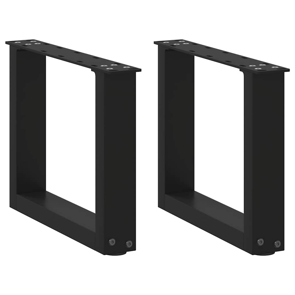 Coffee Table Legs U-Shaped 2 pcs Black 30x(30-31) cm Steel