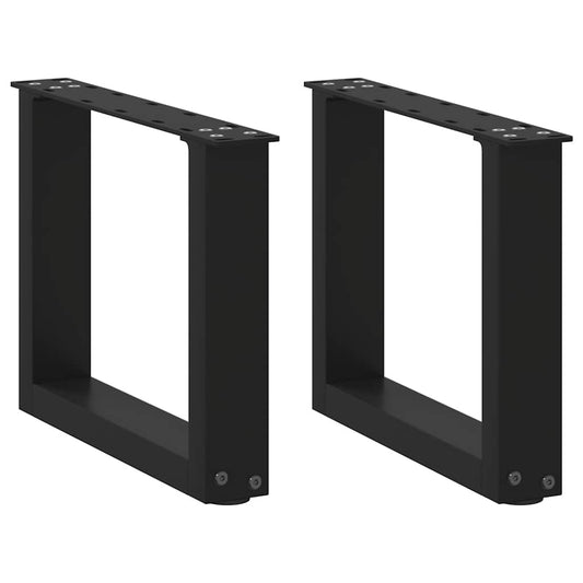 Coffee Table Legs U-Shaped 2 pcs Black 30x(30-31) cm Steel