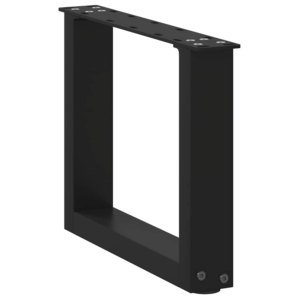 Coffee Table Legs U-Shaped 2 pcs Black 30x(30-31) cm Steel