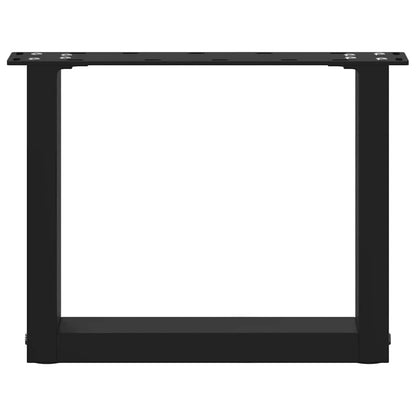Coffee Table Legs U-Shaped 2 pcs Black 30x(30-31) cm Steel