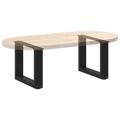 Coffee Table Legs U-Shaped 2 pcs Black 30x(30-31) cm Steel