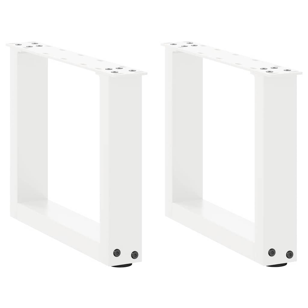 Coffee Table Legs U-Shaped 2 pcs White 30x(30-31) cm Steel