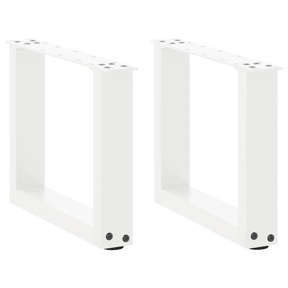 Coffee Table Legs U-Shaped 2 pcs White 30x(30-31) cm Steel