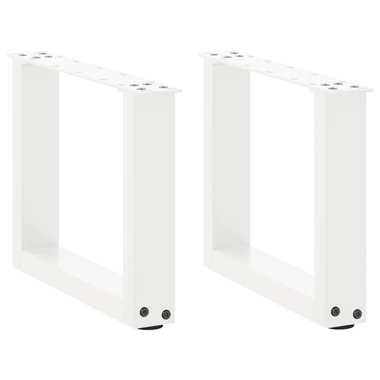 Coffee Table Legs U-Shaped 2 pcs White 30x(30-31) cm Steel