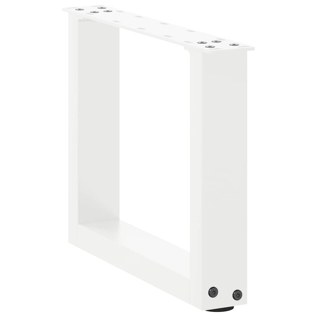 Coffee Table Legs U-Shaped 2 pcs White 30x(30-31) cm Steel