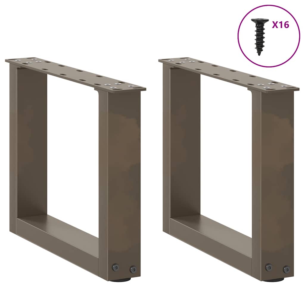 Coffee Table Legs U-Shaped 2 pcs Natural Steel 30x(30-31) cm Steel