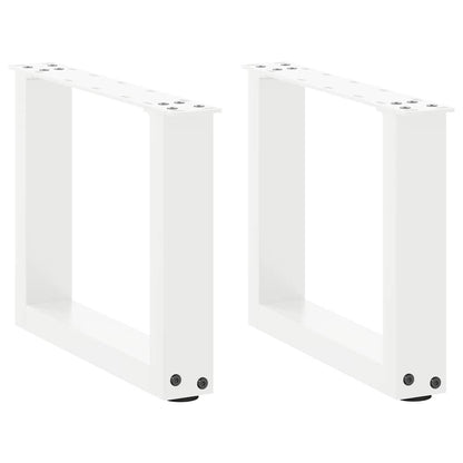 Coffee Table Legs U-Shaped 2 pcs White 40x(30-31) cm Steel