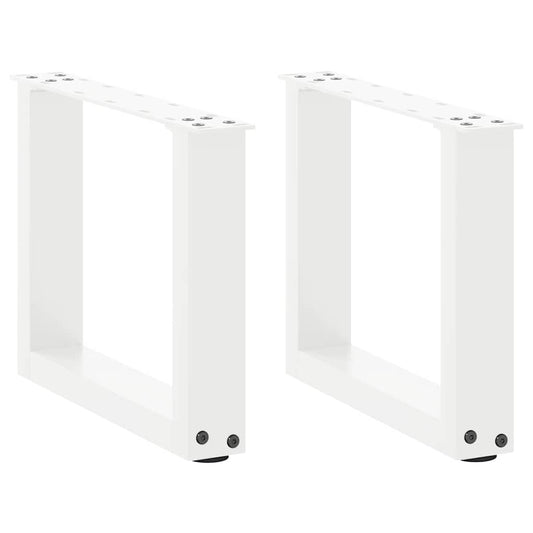 Coffee Table Legs U-Shaped 2 pcs White 40x(30-31) cm Steel