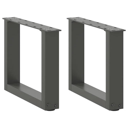 Coffee Table Legs U-Shaped 2 pcs Anthracite 40x(30-31) cm Steel
